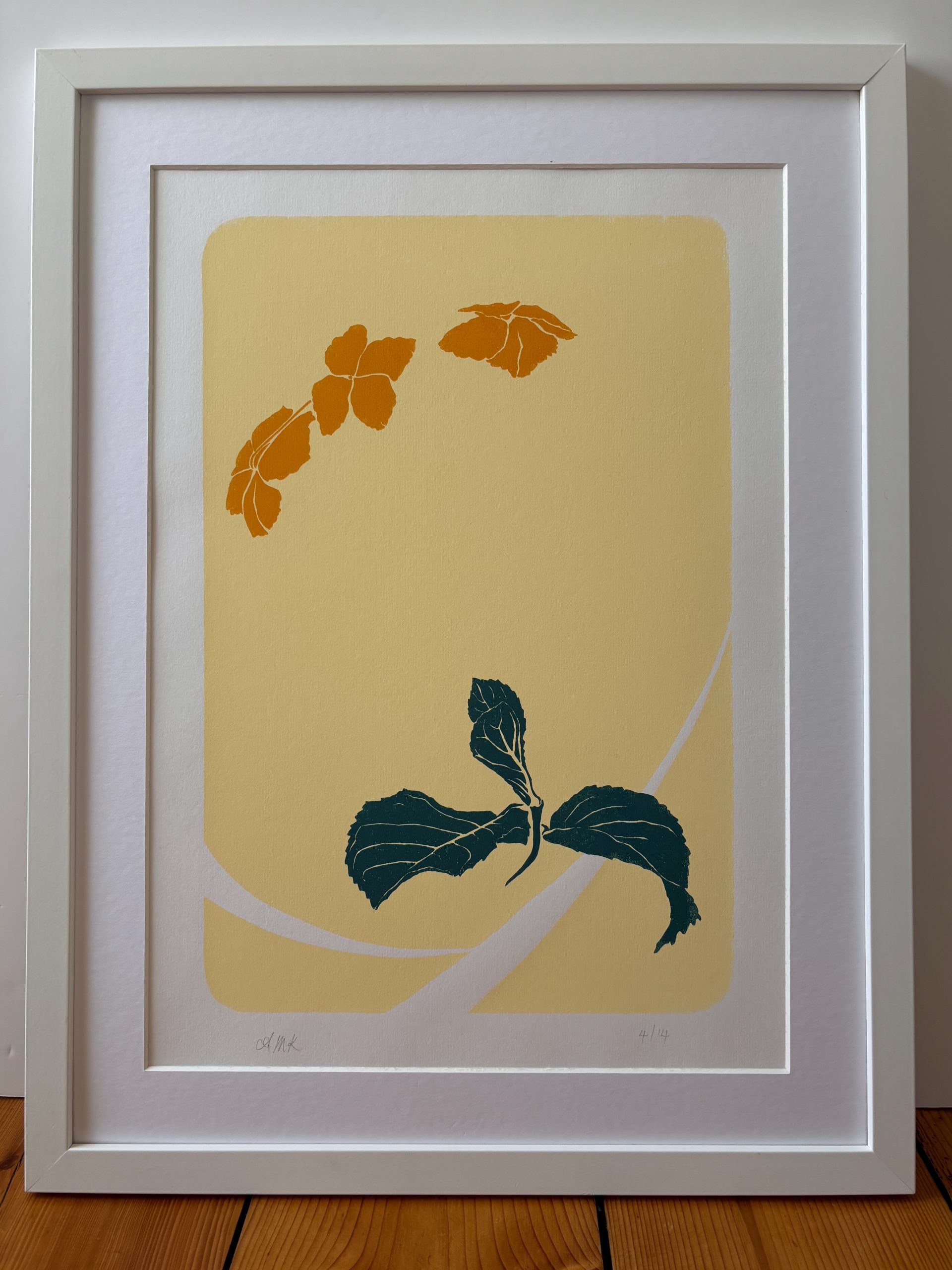 'Yellow Hydrangea' A3 Screenprint